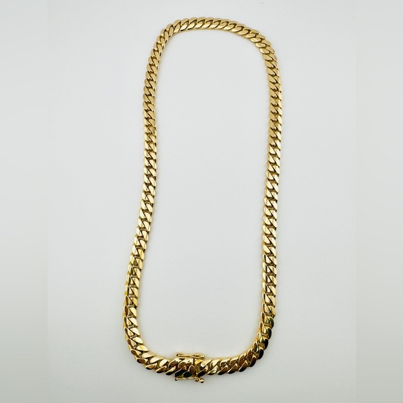 14K Yellow Gold Cuban Link Chain Handmade 24.5 Inch Long 6mm Thick Real solid! - Picture 3 of 14